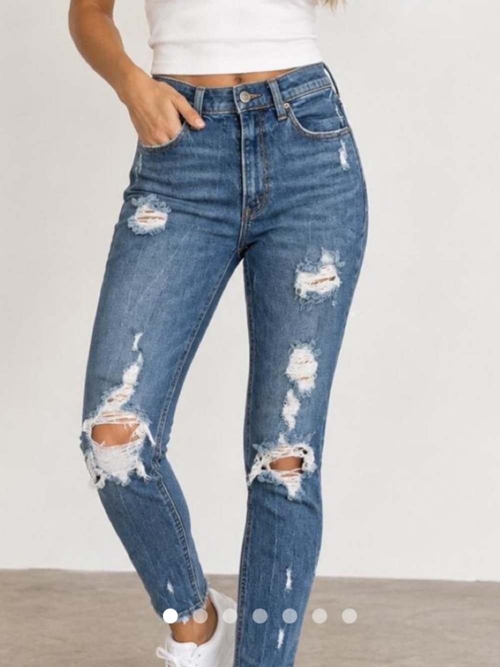 Abercrombie & Fitch The Skinny 30/10s High Rise Distressed Women’s blue Jeans